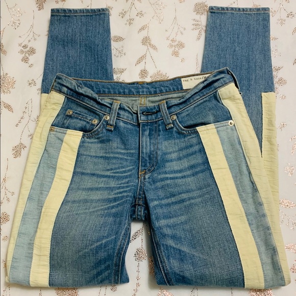 Rag &Bone Skinny Racer Jeans, light wash Sz. 24 - Picture 5 of 8